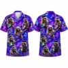 Personalized Music Raccoon Neon Purple Hawaiian Shirt For Men And Women, Short Sleeve Funny Party Festival, Custom Name Summer Button Down - Style 7