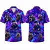 Personalized Music Raccoon Neon Purple Hawaiian Shirt For Men And Women, Short Sleeve Funny Party Festival, Custom Name Summer Button Down - Style 8