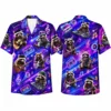 Personalized Music Raccoon Neon Purple Hawaiian Shirt For Men And Women, Short Sleeve Funny Party Festival, Custom Name Summer Button Down - Style 9