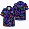 Personalized Neon Pumpkin Halloween Hawaiian Shirt For Men Women, Short Sleeve Glow Festival Party Print, Custom Name Button Down - Style 7
