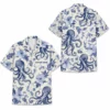 Personalized Octopus Summer Beach Aloha Hawaiian Shirt For Men And Women, Short Sleeve Nautical Ocean Animal, Custom Name Button Down - Style 1