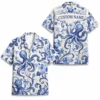 Personalized Octopus Summer Beach Aloha Hawaiian Shirt For Men And Women, Short Sleeve Nautical Ocean Animal, Custom Name Button Down - Style 10