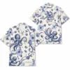 Personalized Octopus Summer Beach Aloha Hawaiian Shirt For Men And Women, Short Sleeve Nautical Ocean Animal, Custom Name Button Down - Style 2