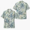 Personalized Octopus Summer Beach Aloha Hawaiian Shirt For Men And Women, Short Sleeve Nautical Ocean Animal, Custom Name Button Down - Style 8