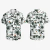 Personalized Palm Tree Beach Hawaiian Shirt For Men And Women, Short Sleeve Tropical Island Vacation Print, Custom Name Summer Button Down