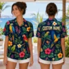 Personalized Parrot Tropical Hawaiian Shirt For Men And Women, Short Sleeve Vibrant Jungle Bird Summer Print, Custom Name Button Down - View 2