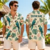 Personalized Parrot Tropical Hawaiian Shirt For Men And Women, Short Sleeve Vintage Jungle Vacation Print, Custom Name Summer Button Down - View 1