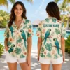 Personalized Parrot Tropical Hawaiian Shirt For Men And Women, Short Sleeve Vintage Jungle Vacation Print, Custom Name Summer Button Down - View 2