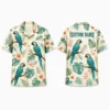 Personalized Parrot Tropical Hawaiian Shirt For Men And Women, Short Sleeve Vintage Jungle Vacation Print, Custom Name Summer Button Down