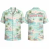 Personalized Pastel Tropical Flamingo Hawaiian Shirt For Men And Women, Short Sleeve Dreamy Ocean Vacation Print, Custom Name Summer Button Down