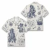Personalized Pirate Vintage Nautical Sketch Hawaiian Shirt For Men And Women, Short Sleeve Classic Sailor Marine Ocean, Custom Name Button Down - Style 3