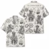 Personalized Pirate Vintage Nautical Sketch Hawaiian Shirt For Men And Women, Short Sleeve Classic Sailor Marine Ocean, Custom Name Button Down - Style 4