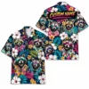 Personalized Raccoon Floral Tropical Night Hawaiian Shirt For Men And Women, Short Sleeve Cute Pet Dark Island, Custom Name Button Down - Style 10