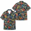 Personalized Raccoon Floral Tropical Night Hawaiian Shirt For Men And Women, Short Sleeve Cute Pet Dark Island, Custom Name Button Down - Style 2