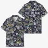 Personalized Raccoon Floral Tropical Night Hawaiian Shirt For Men And Women, Short Sleeve Cute Pet Dark Island, Custom Name Button Down - Style 5