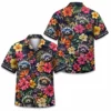 Personalized Raccoon Floral Tropical Night Hawaiian Shirt For Men And Women, Short Sleeve Cute Pet Dark Island, Custom Name Button Down - Style 7