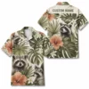 Personalized Raccoon Summer Beach Aloha Hawaiian Shirt For Men And Women, Short Sleeve Cute Pet Tropical Island Vacation, Custom Name Button Down - Style 9