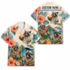 Personalized Raccoon Summer Beach Aloha Hawaiian Shirt For Men And Women, Short Sleeve Funny Wildlife Tropical Island Vacation, Custom Name Button Down - Style 7