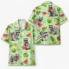 Personalized Raccoon Watermelon Summer Beach Aloha Hawaiian Shirt For Men And Women, Short Sleeve Cute Pet Tropical Fruit, Custom Name Button Down - Style 3