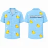 Personalized Rubber Duck Hawaiian Shirt For Men And Women, Short Sleeve Funny Bath Toy Summer Print, Custom Name Button Down