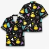 Personalized Rubber Duck Retro Neon Hawaiian Shirt For Men And Women, Short Sleeve Funny 80S 90S Vintage Pattern, Custom Name Summer Button Down - Style 5