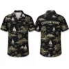 Personalized Sailboat Ocean Tropical Hawaiian Shirt For Men And Women, Short Sleeve Vintage Nautical Island Vacation Print, Custom Name Summer Button Down