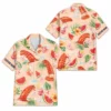 Personalized Seafood Foodie Summer Beach Aloha Hawaiian Shirt For Men And Women, Short Sleeve Funny Tropical Culinary Feast, Custom Name Button Down - Style 10