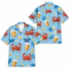 Personalized Seafood Foodie Summer Beach Aloha Hawaiian Shirt For Men And Women, Short Sleeve Funny Tropical Culinary Feast, Custom Name Button Down - Style 2