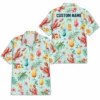 Personalized Seafood Foodie Summer Beach Aloha Hawaiian Shirt For Men And Women, Short Sleeve Funny Tropical Culinary Feast, Custom Name Button Down - Style 4