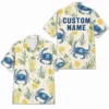 Personalized Seafood Foodie Summer Beach Aloha Hawaiian Shirt For Men And Women, Short Sleeve Funny Tropical Culinary Feast, Custom Name Button Down - Style 5