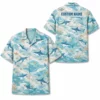 Personalized Shark Ocean Beach Aloha Hawaiian Shirt For Men And Women, Short Sleeve Funny Marine Life Tropical Vacation, Custom Name Button Down - Style 1