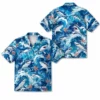 Personalized Shark Ocean Beach Aloha Hawaiian Shirt For Men And Women, Short Sleeve Funny Marine Life Tropical Vacation, Custom Name Button Down - Style 2