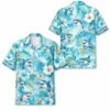 Personalized Shark Ocean Beach Aloha Hawaiian Shirt For Men And Women, Short Sleeve Funny Marine Life Tropical Vacation, Custom Name Button Down - Style 4