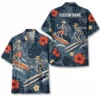 Personalized Skeleton Surfing Beach Aloha Hawaiian Shirt For Men And Women, Short Sleeve Funny Spooky Tropical, Custom Name Button Down - Style 8
