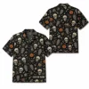 Personalized Skull And Pumpkin Halloween Hawaiian Shirt For Men Women, Short Sleeve Creepy Fall Festival Party Print, Custom Name Button Down - Style 1