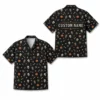 Personalized Skull And Pumpkin Halloween Hawaiian Shirt For Men Women, Short Sleeve Creepy Fall Festival Party Print, Custom Name Button Down - Style 8