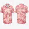 Personalized Soft Pink Flamingo Hawaiian Shirt For Men And Women, Short Sleeve Romantic Tropical Summer Print, Custom Name Button Down