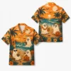 Personalized Spooky Ghost Beach Halloween Hawaiian Shirt For Men Women, Short Sleeve Tropical Fall Festival Print, Custom Name Button Down - Style 1