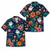 Personalized Spooky Ghost Halloween Hawaiian Shirt For Men Women, Short Sleeve Festive Fall Vacation Print, Custom Name Button Down - Style 10