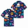 Personalized Spooky Ghost Halloween Hawaiian Shirt For Men Women, Short Sleeve Festive Fall Vacation Print, Custom Name Button Down - Style 3