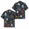Personalized Spooky Ghost Halloween Hawaiian Shirt For Men Women, Short Sleeve Festive Fall Vacation Print, Custom Name Button Down - Style 7