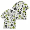 Personalized Spooky Pattern Halloween Hawaiian Shirt For Men Women, Short Sleeve Festive Fall Vacation Print, Custom Name Button Down - Style 8