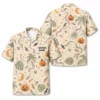 Personalized Spooky Retro Halloween Hawaiian Shirt For Men Women, Short Sleeve Festive Fall Vacation Print, Custom Name Button Down - Style 4