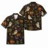 Personalized Spooky Retro Halloween Hawaiian Shirt For Men Women, Short Sleeve Festive Fall Vacation Print, Custom Name Button Down - Style 5