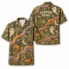 Personalized Spooky Retro Halloween Hawaiian Shirt For Men Women, Short Sleeve Festive Fall Vacation Print, Custom Name Button Down - Style 6