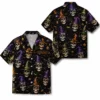 Personalized Spooky Skeleton Halloween Hawaiian Shirt For Men Women, Short Sleeve Dark Festival Party Print, Custom Name Button Down - Style 1