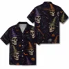 Personalized Spooky Skeleton Halloween Hawaiian Shirt For Men Women, Short Sleeve Dark Festival Party Print, Custom Name Button Down - Style 3