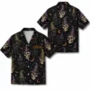 Personalized Spooky Skeleton Halloween Hawaiian Shirt For Men Women, Short Sleeve Dark Festival Party Print, Custom Name Button Down - Style 5