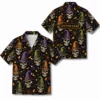 Personalized Spooky Skeleton Halloween Hawaiian Shirt For Men Women, Short Sleeve Dark Festival Party Print, Custom Name Button Down - Style 7