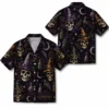 Personalized Spooky Skeleton Halloween Hawaiian Shirt For Men Women, Short Sleeve Dark Festival Party Print, Custom Name Button Down - Style 8
